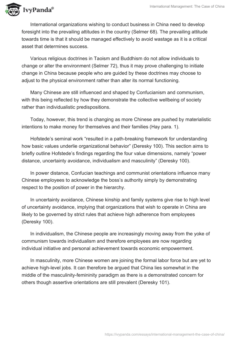 International Management: The Case of China. Page 2