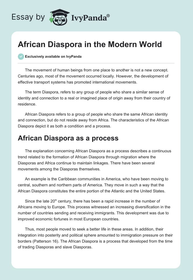 African Diaspora in the Modern World. Page 1