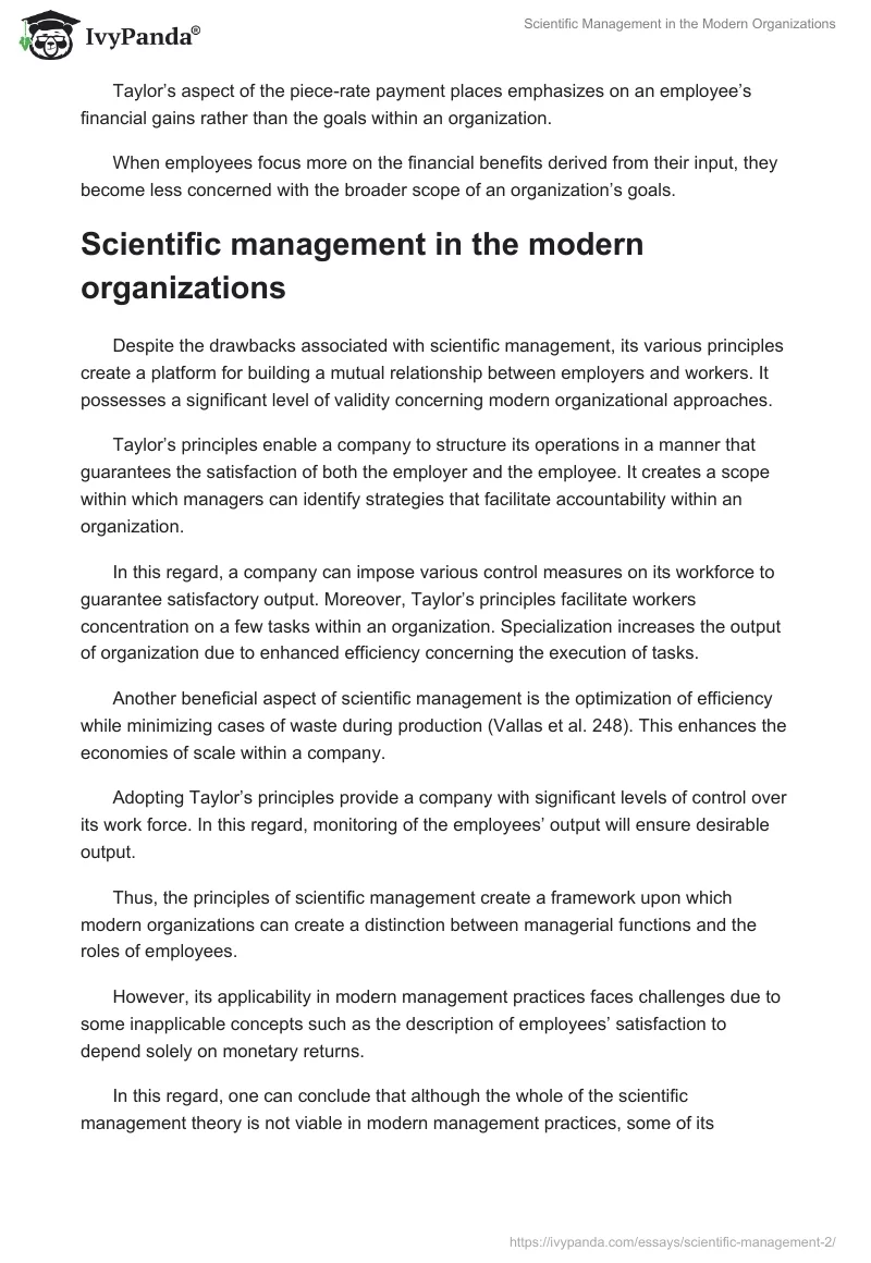 Scientific Management in the Modern Organizations. Page 3