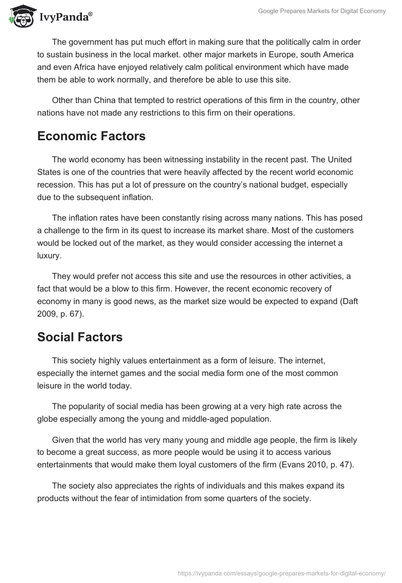Google Prepares Markets for Digital Economy. Page 3