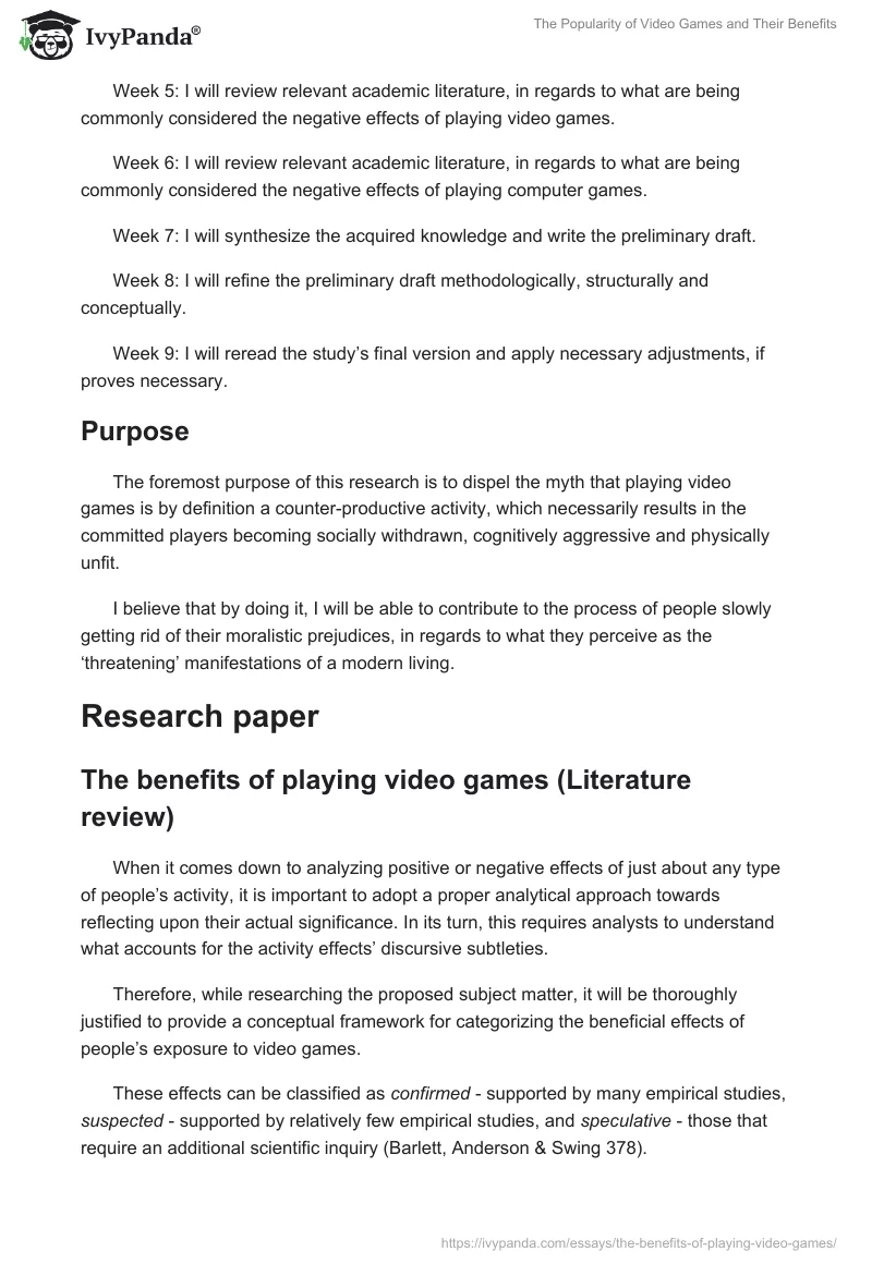 The Popularity of Video Games and Their Benefits. Page 3
