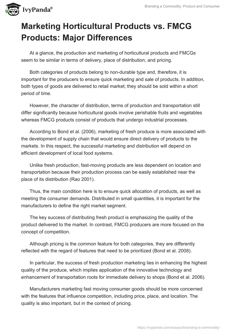 Branding a Commodity: Product and Consumer. Page 2