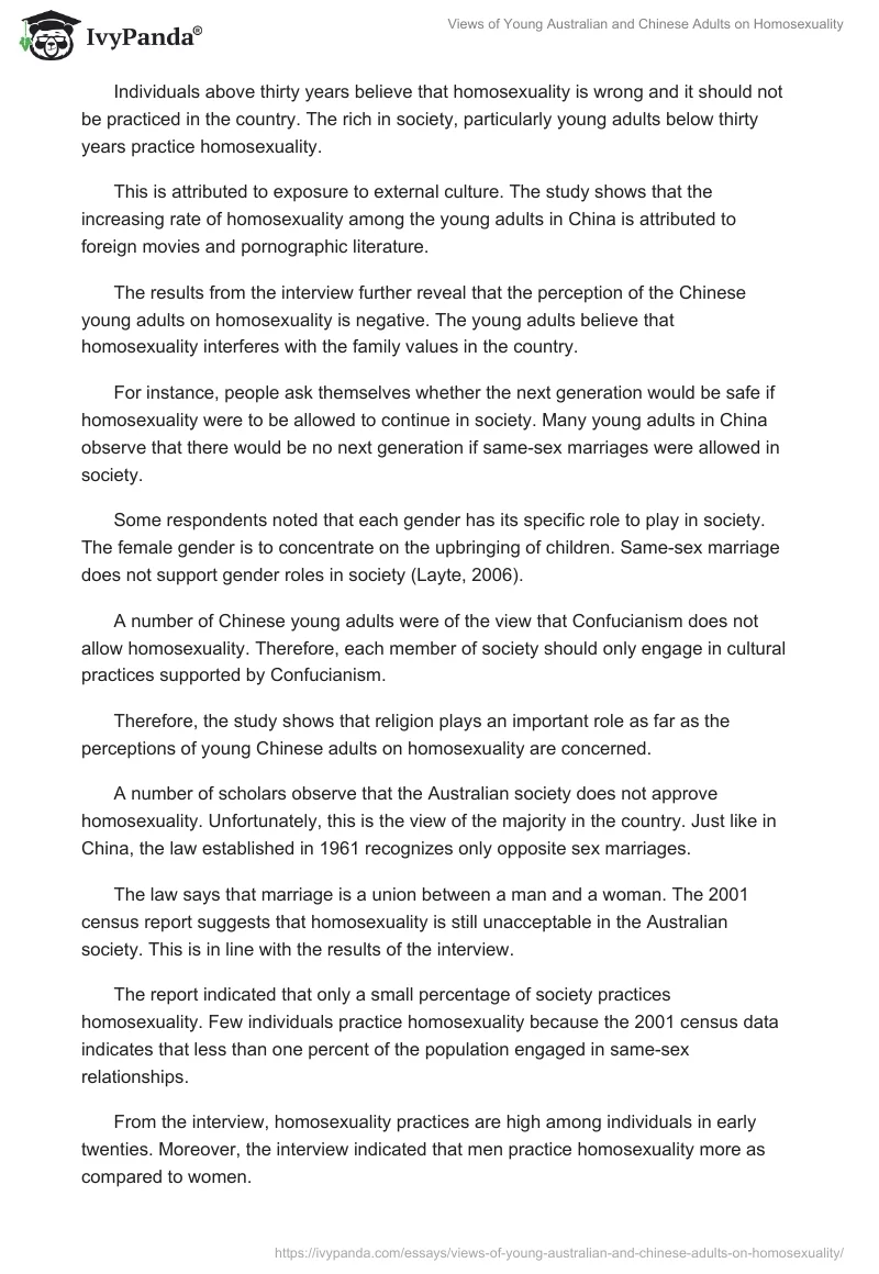 Views of Young Australian and Chinese Adults on Homosexuality. Page 4
