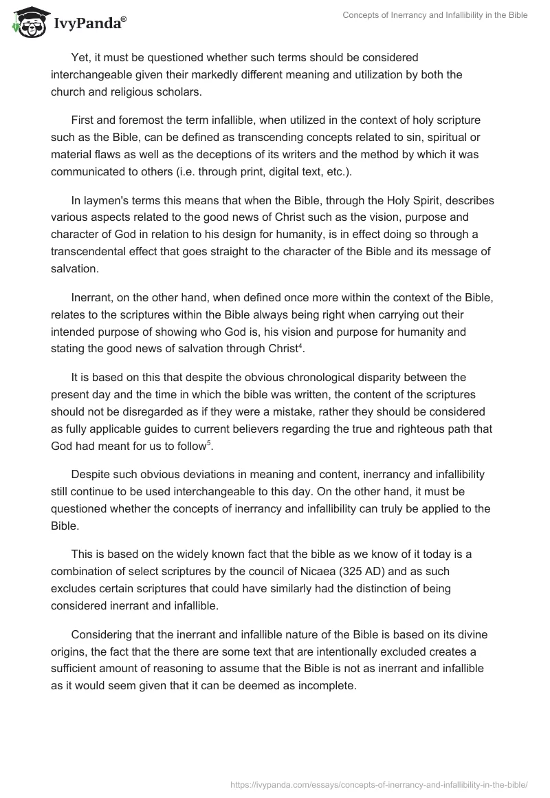 The Concepts of Inerrancy and Infallibility in the Bible. Page 2