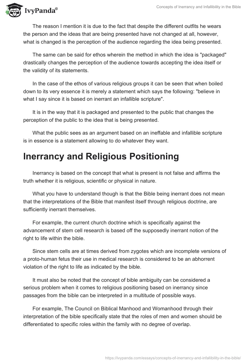 The Concepts of Inerrancy and Infallibility in the Bible. Page 5