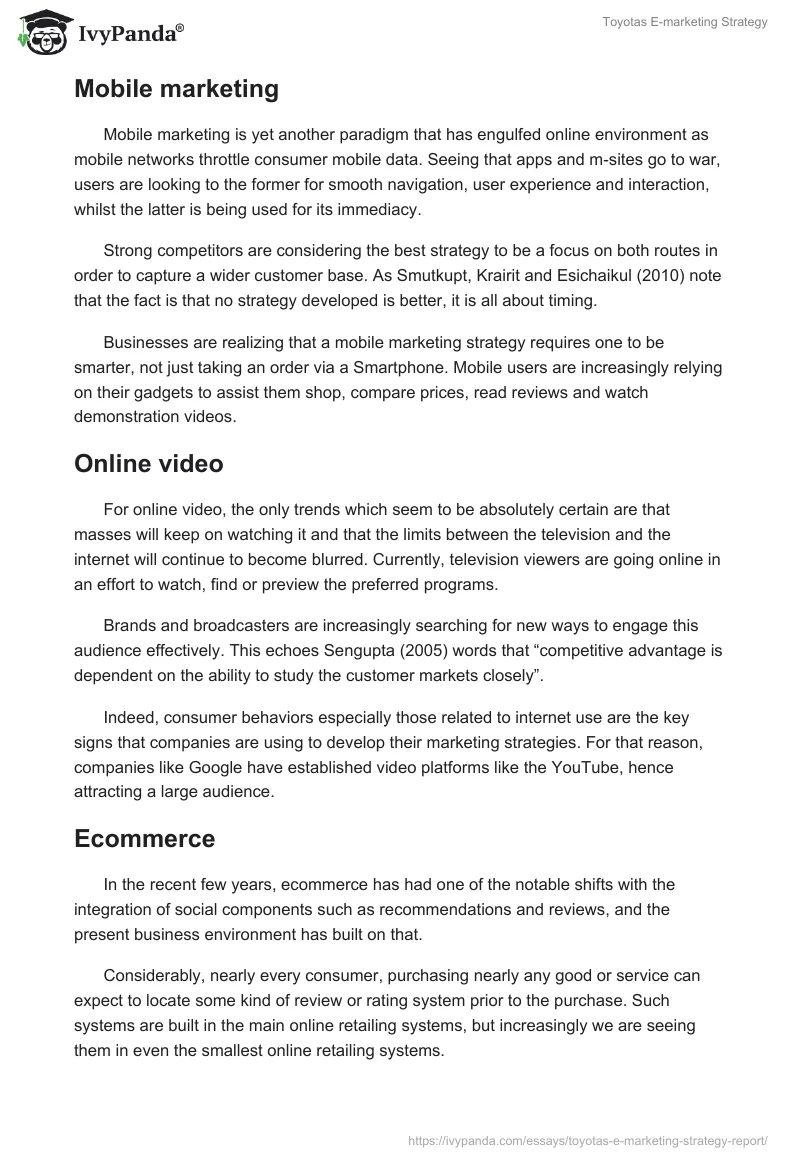 Toyotas E-Marketing Strategy. Page 5