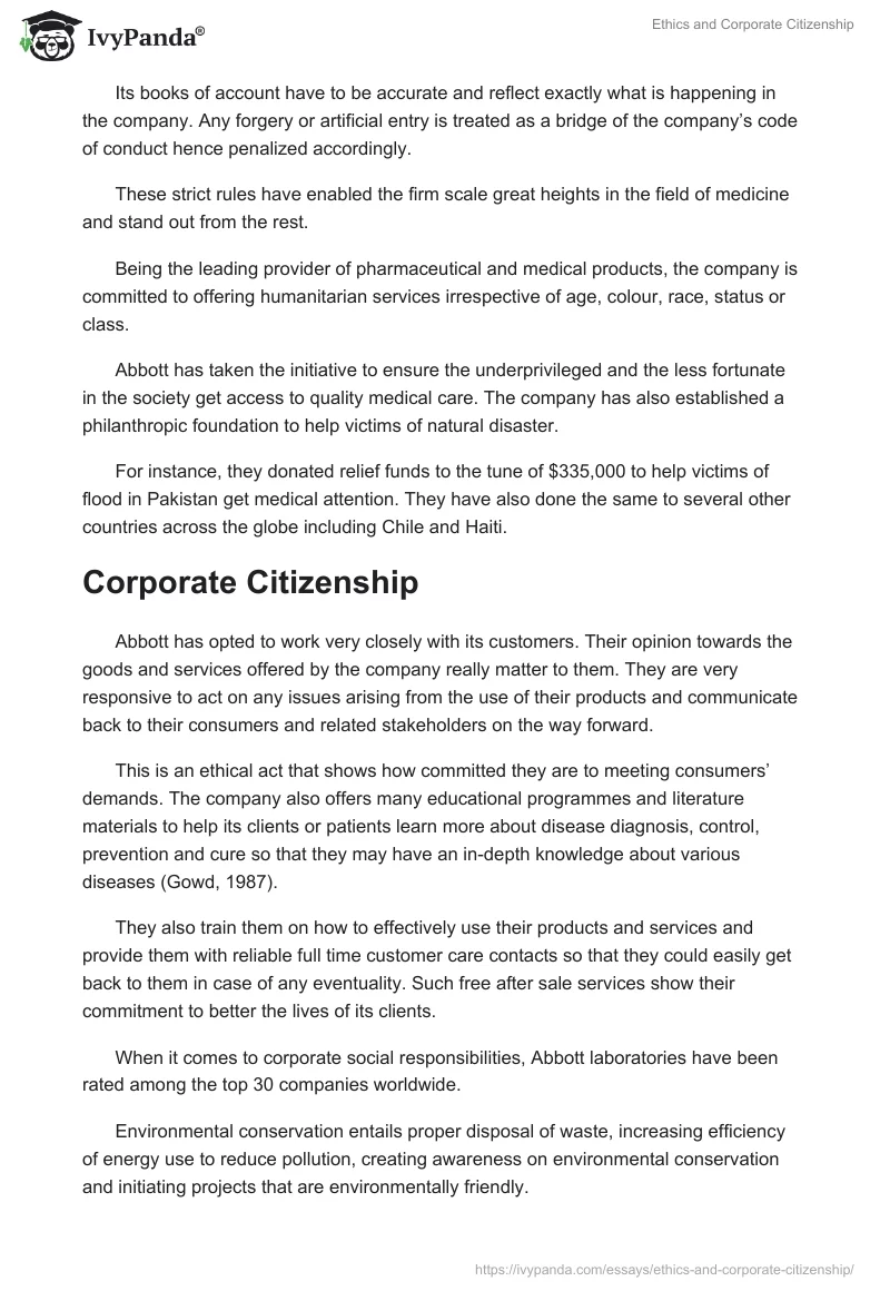 Ethics and Corporate Citizenship. Page 3