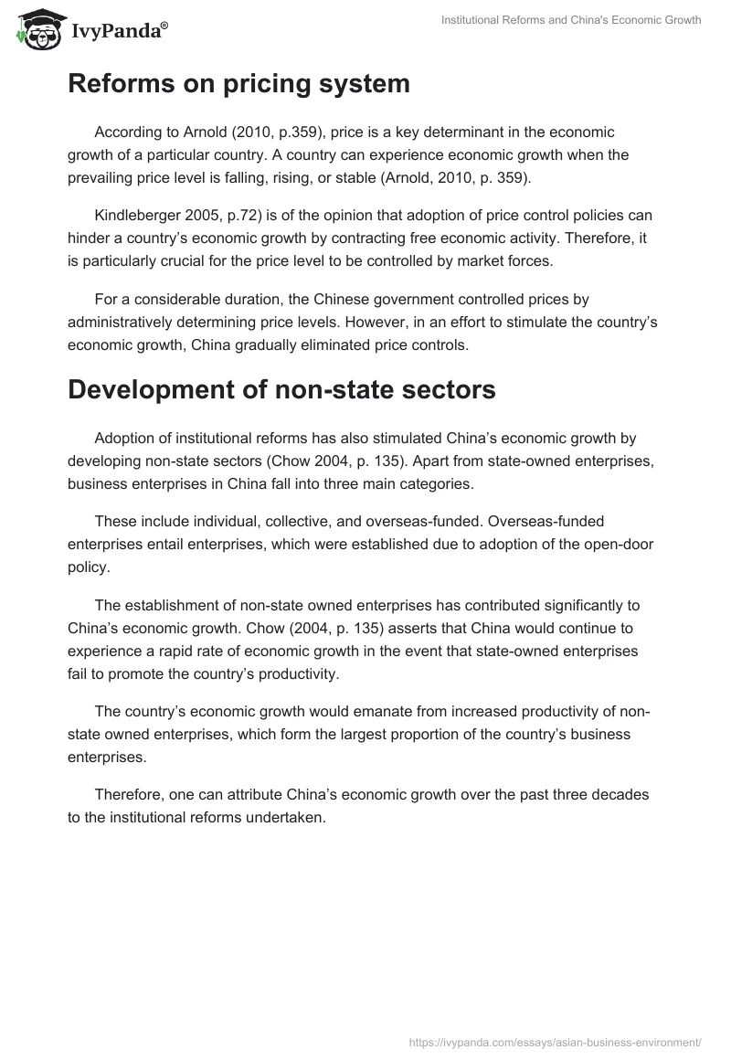 Institutional Reforms and China's Economic Growth. Page 5