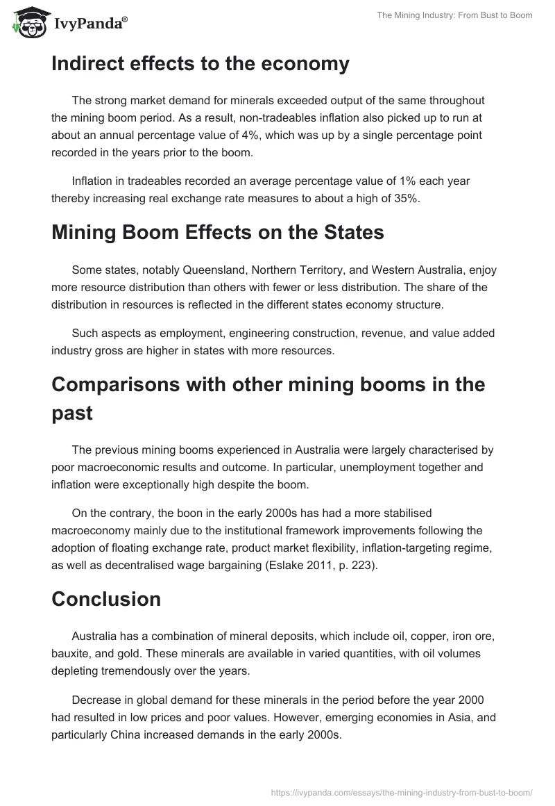 The Mining Industry: From Bust to Boom. Page 5