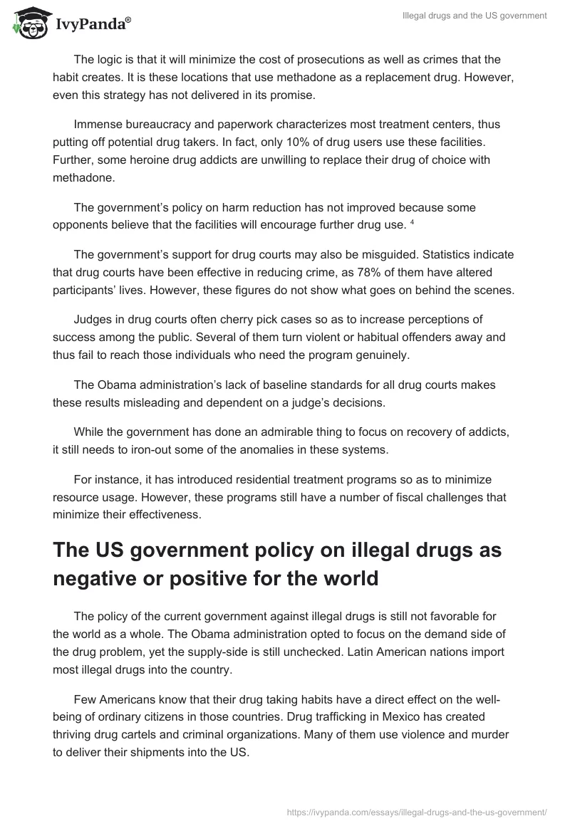 Illegal drugs and the US government. Page 4