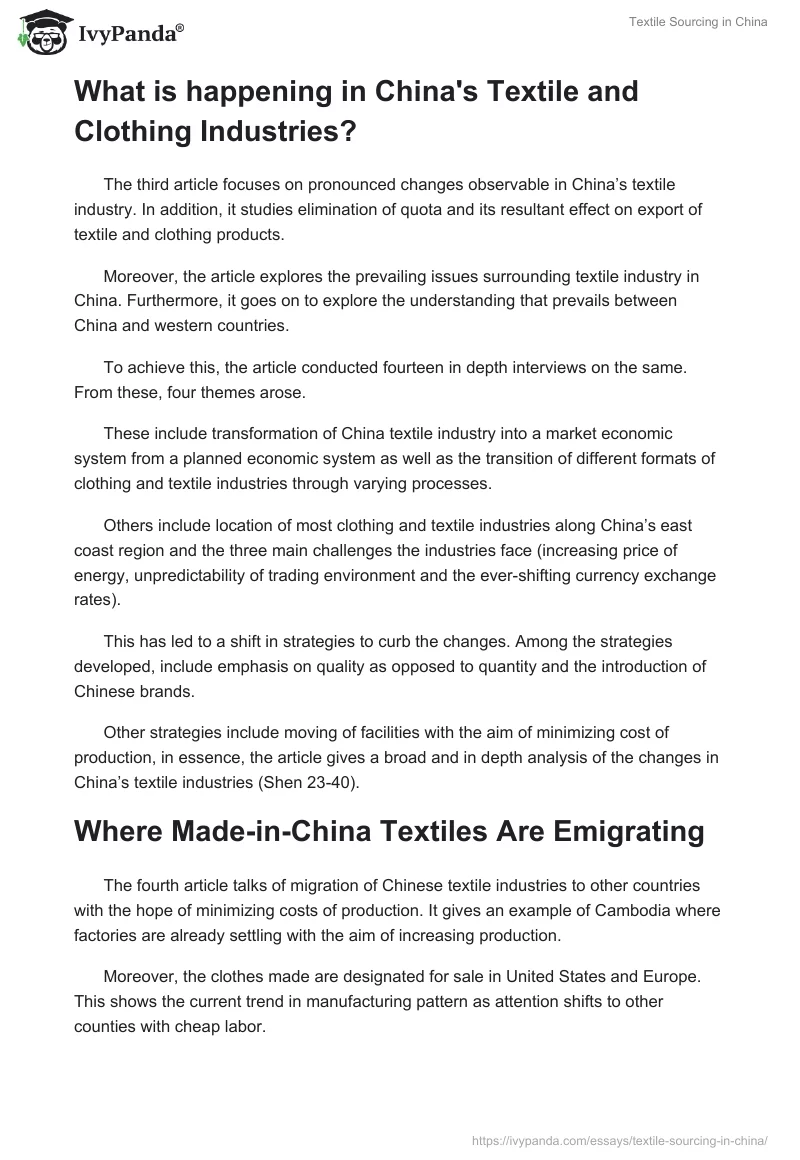 Textile Sourcing in China. Page 3