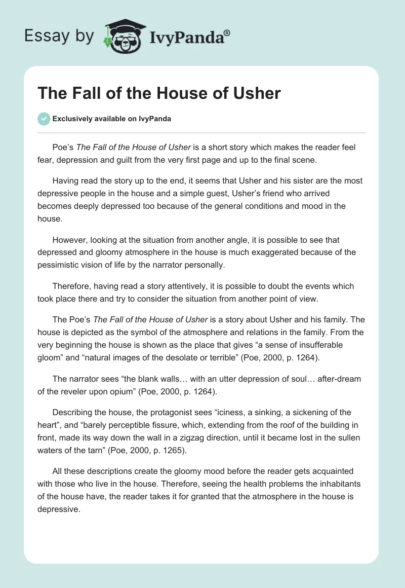 The Fall of the House of Usher. Page 1