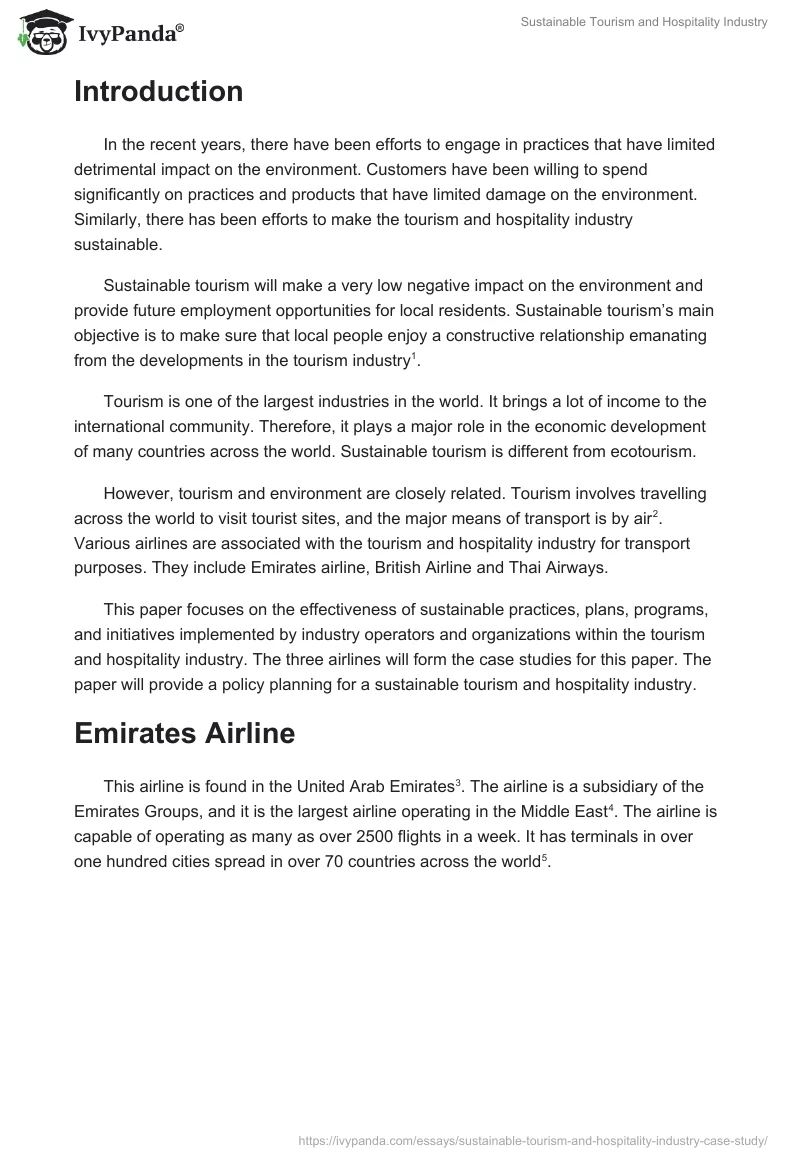 Sustainable Tourism and Hospitality Industry. Page 2