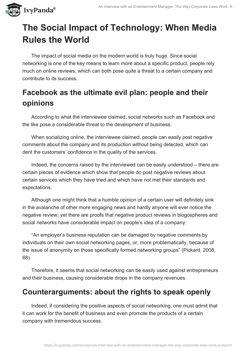 An Interview with an Entertainment Manager: The Way Corporate Laws Work. A. Page 2