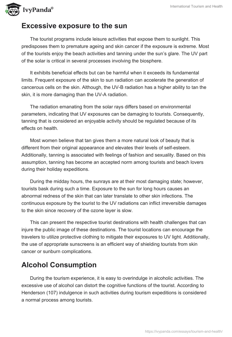 International Tourism and Health. Page 3