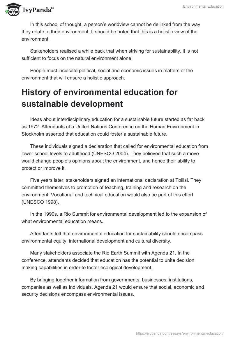 Environmental Education. Page 2