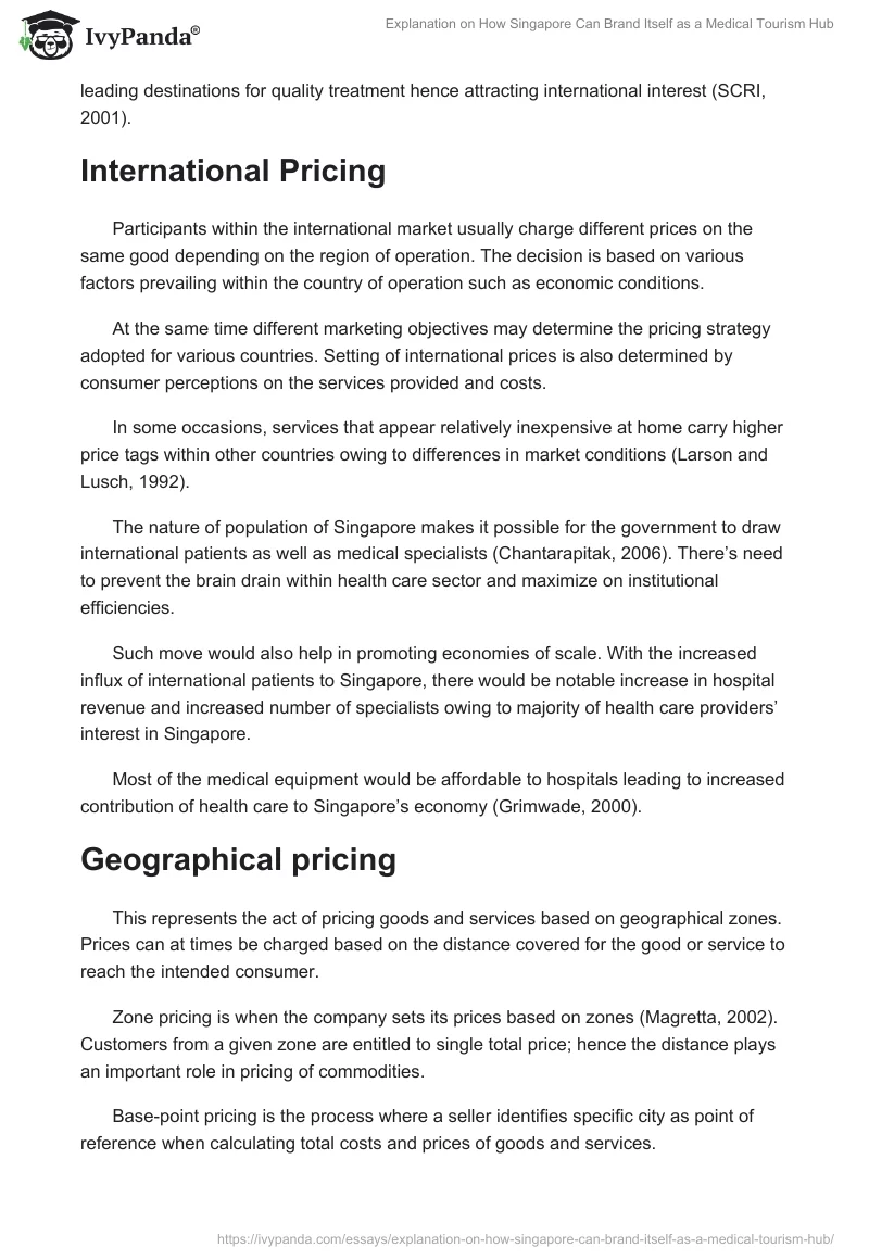 Explanation on How Singapore Can Brand Itself as a Medical Tourism Hub. Page 5