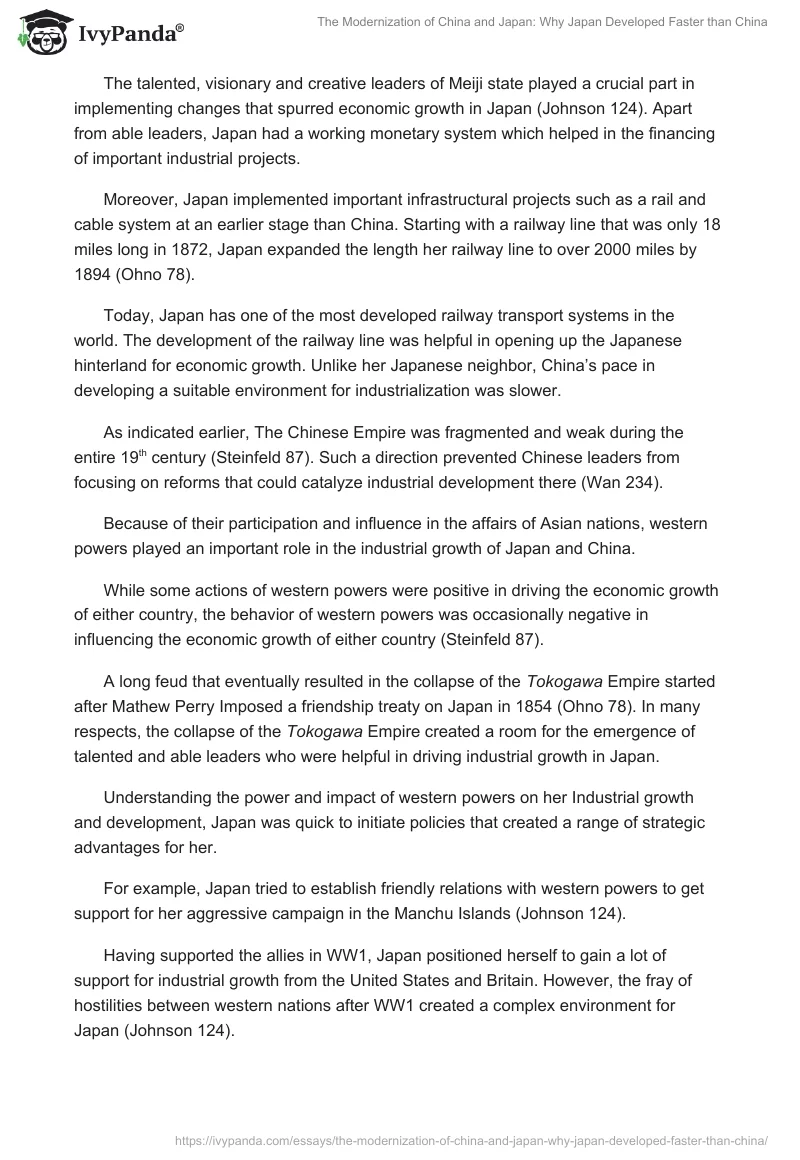 The Modernization of China and Japan: Why Japan Developed Faster than China. Page 3
