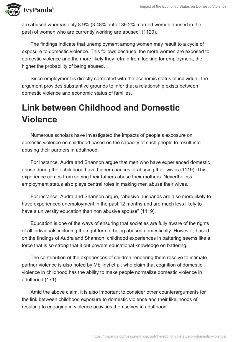 Impact of the Economic Status on Domestic Violence. Page 4