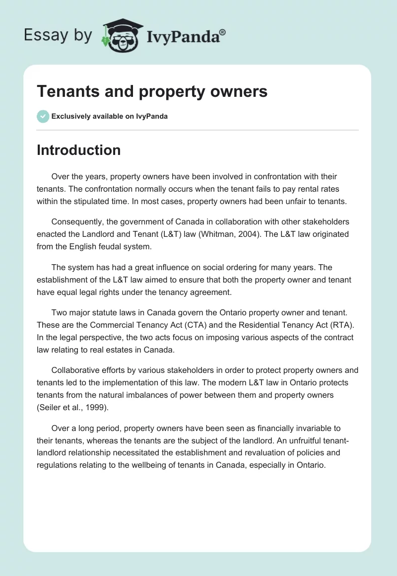Tenants and property owners. Page 1