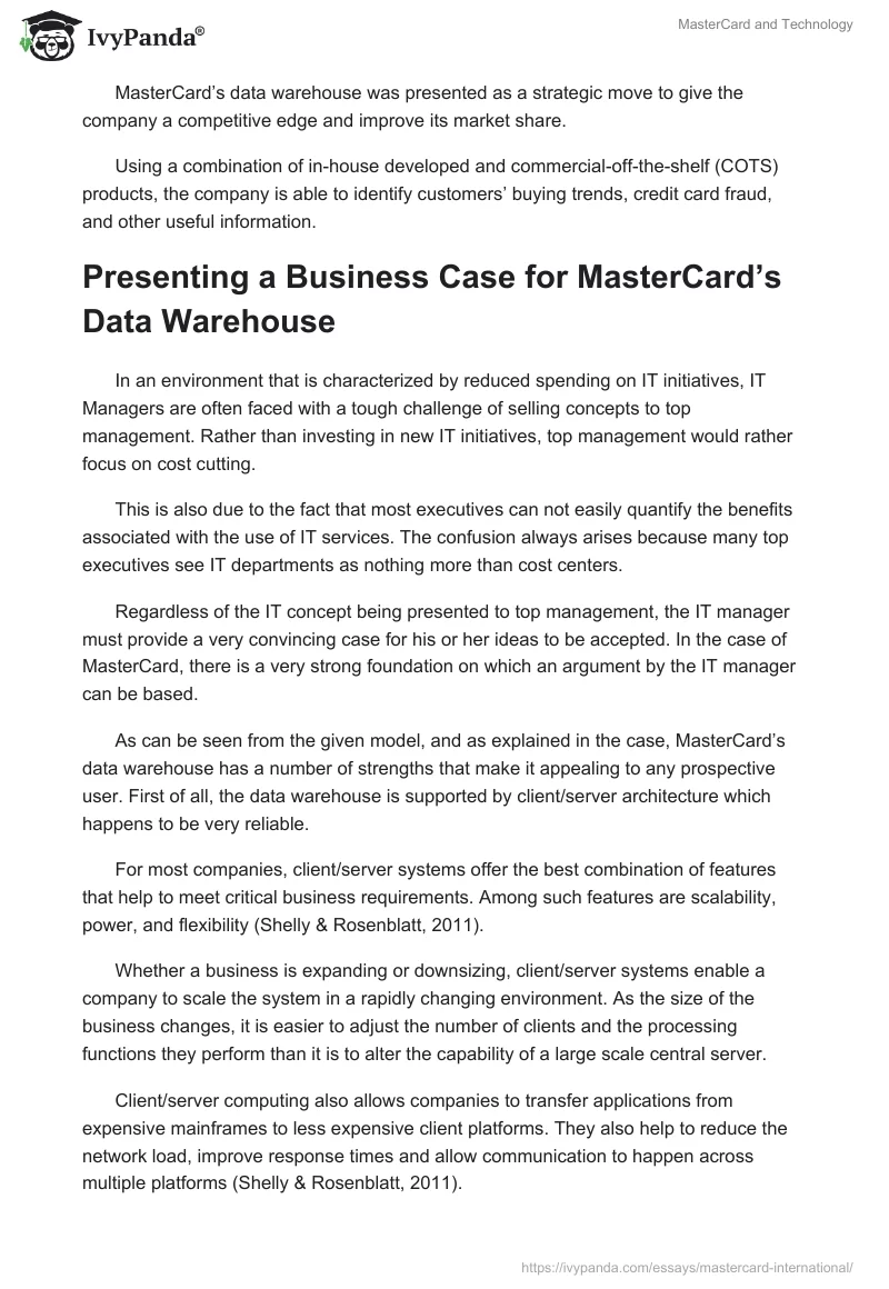 MasterCard and Technology. Page 2