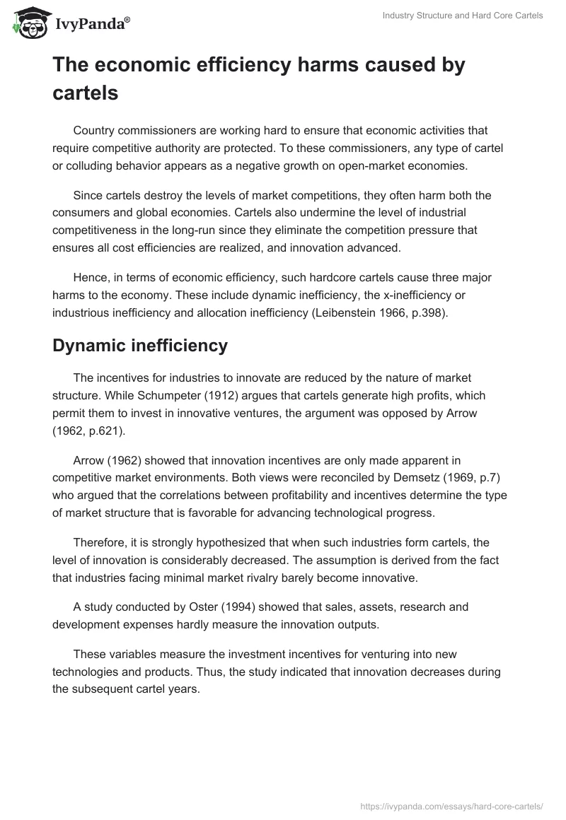 Industry Structure and Hard Core Cartels. Page 3