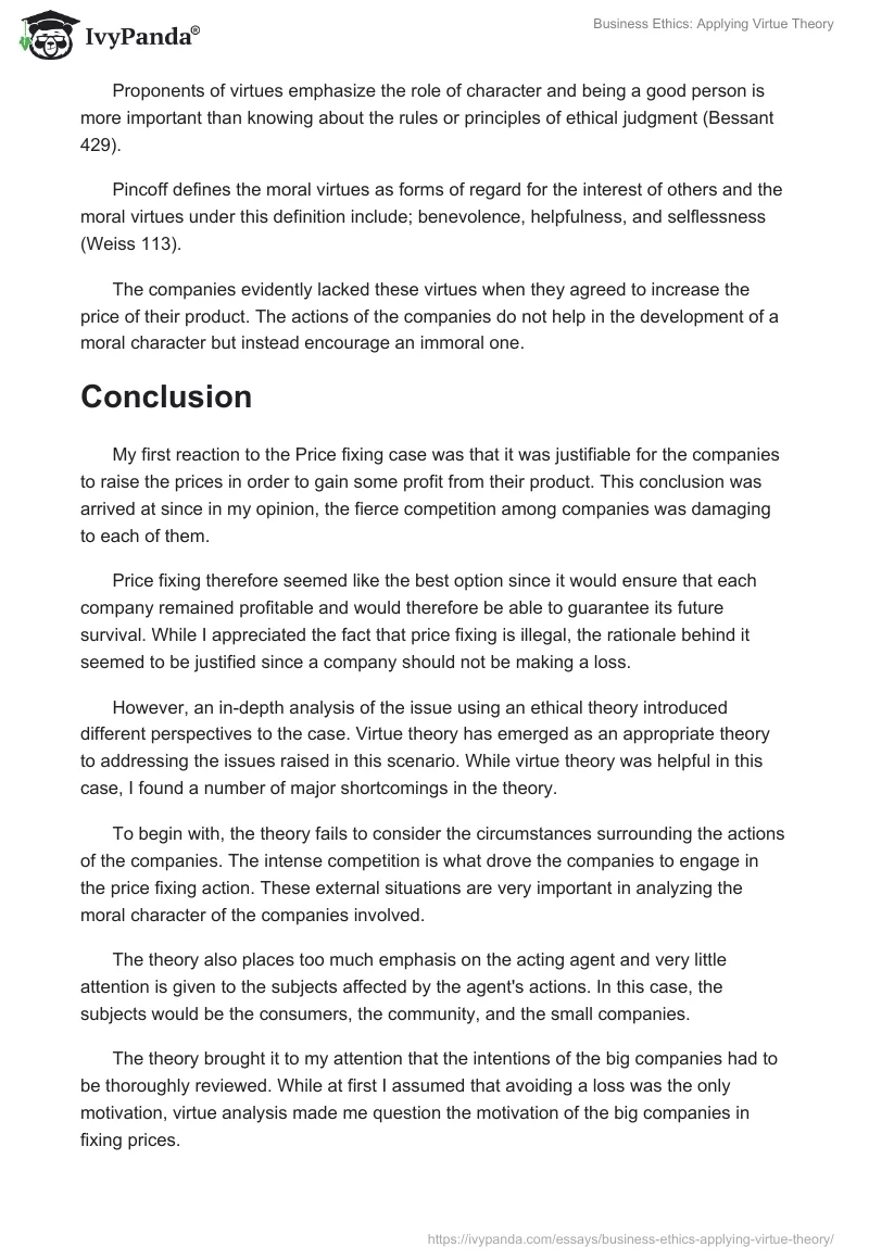 Business Ethics: Applying Virtue Theory. Page 4