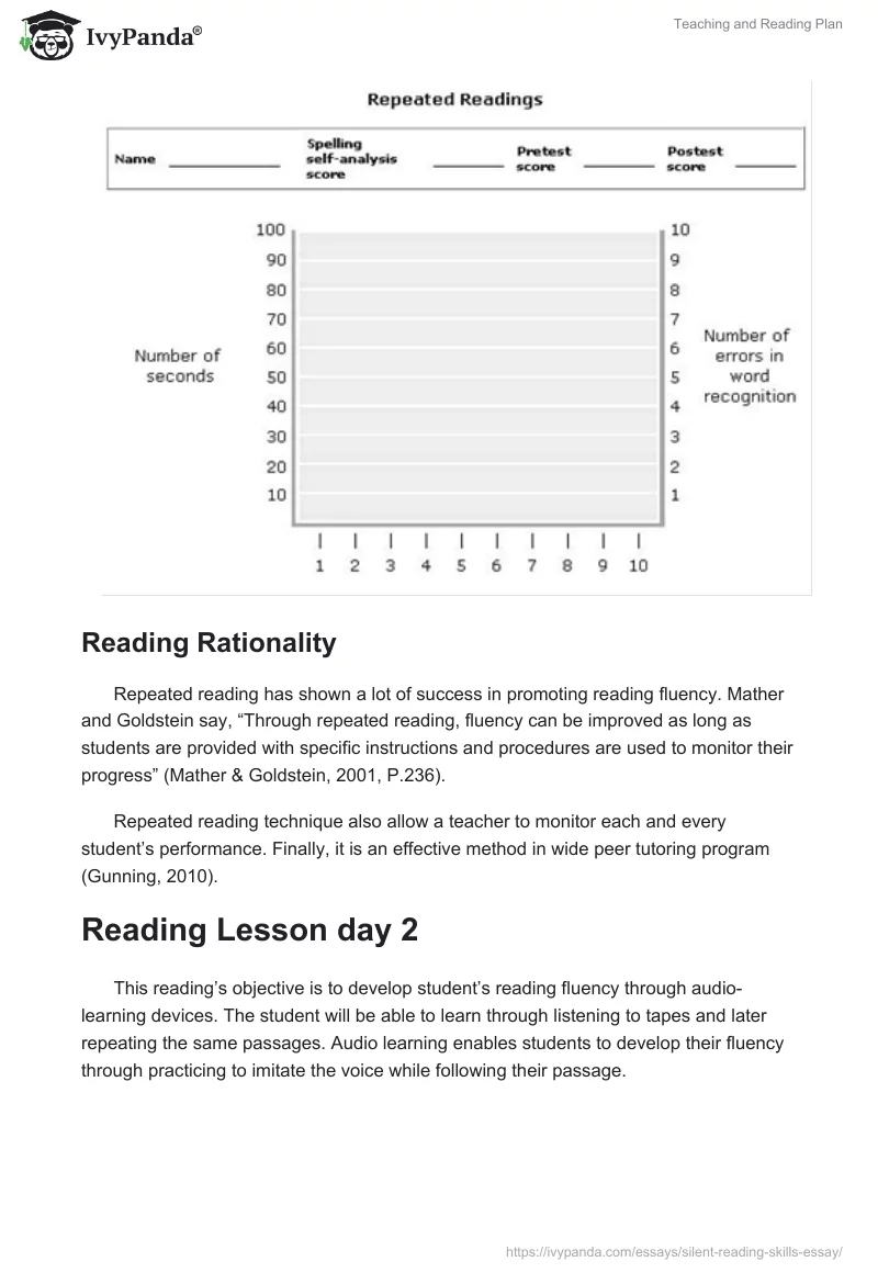 Teaching and Reading Plan. Page 2