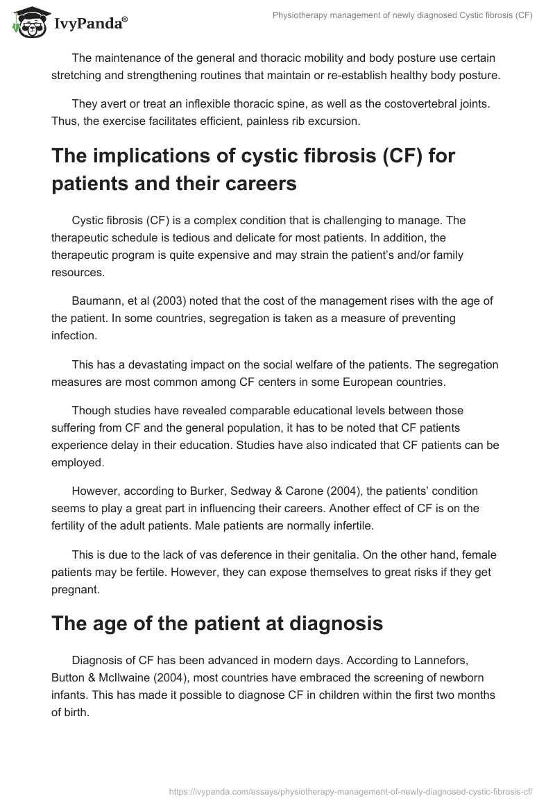 Physiotherapy management of newly diagnosed Cystic fibrosis (CF). Page 2