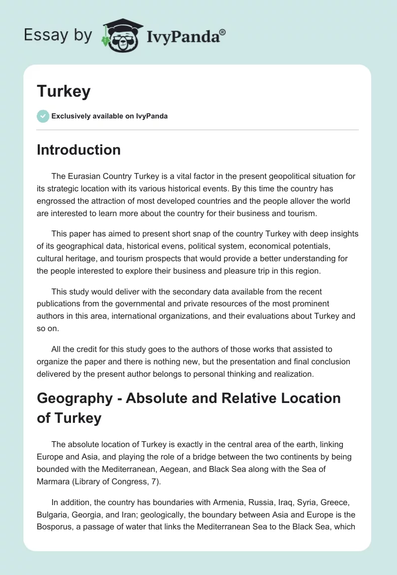 Turkey. Page 1