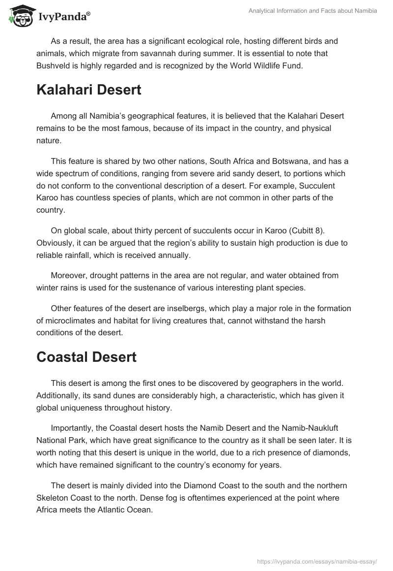 Analytical Information and Facts about Namibia. Page 4