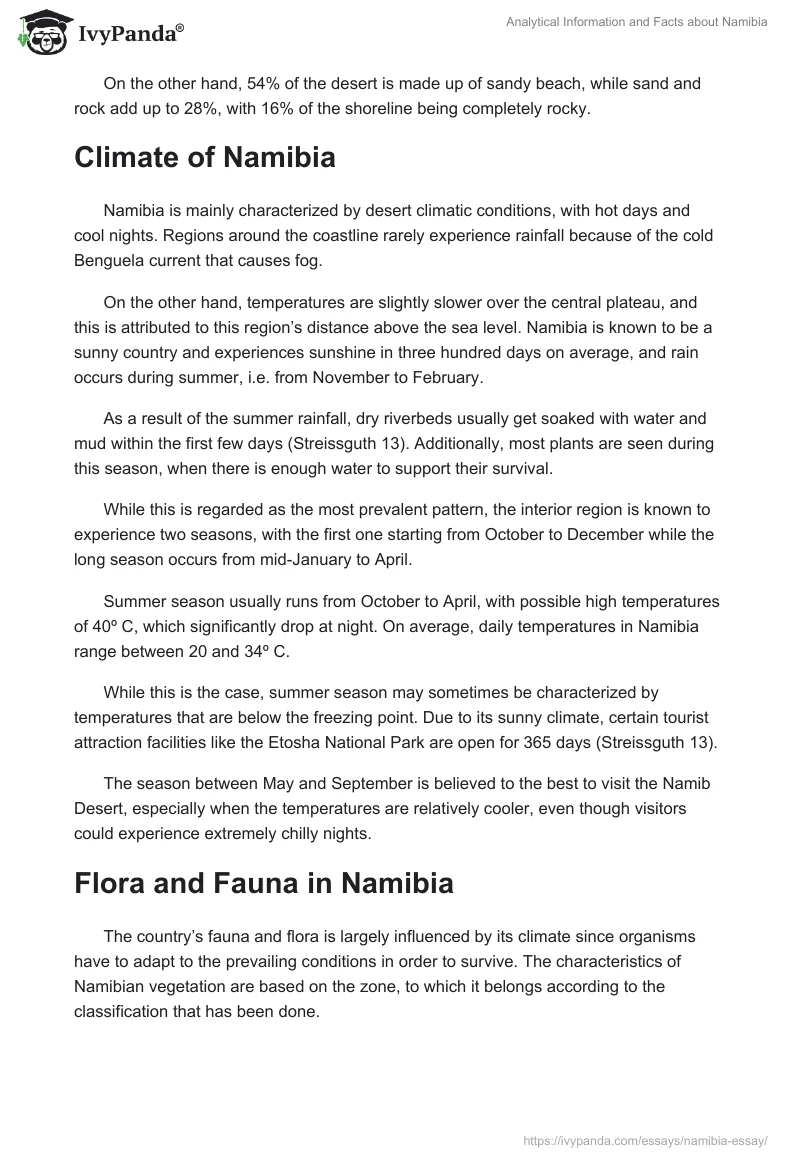 Analytical Information and Facts about Namibia. Page 5