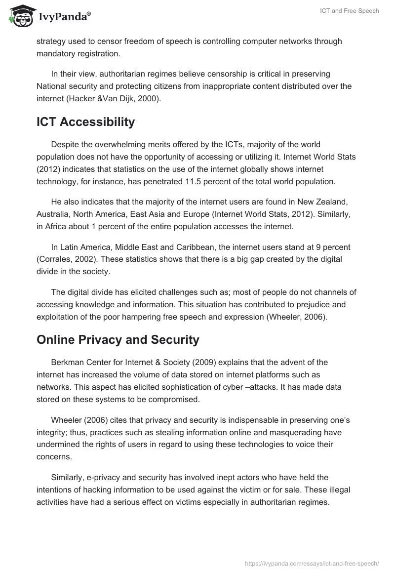 ICT and Free Speech. Page 4