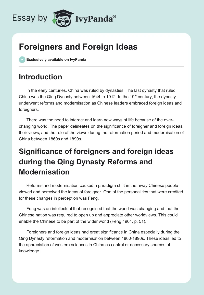 Foreigners and Foreign Ideas. Page 1
