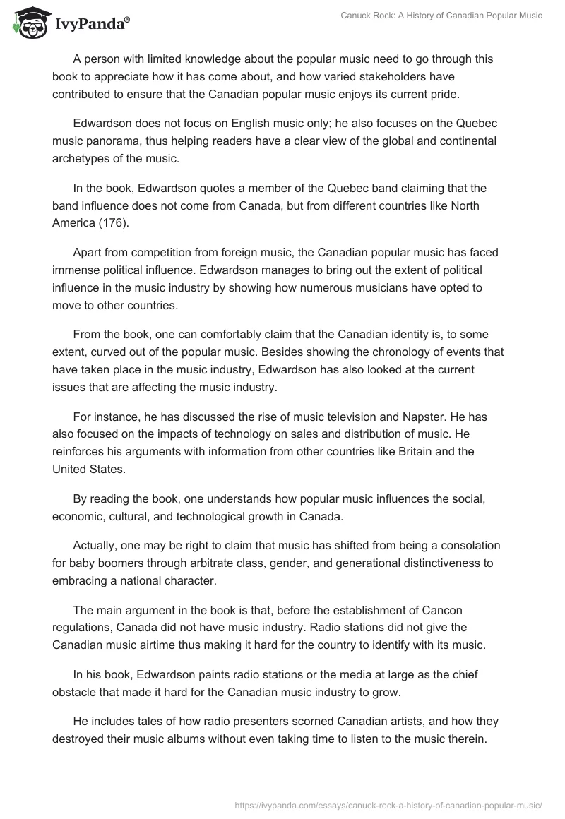 Canuck Rock: A History of Canadian Popular Music. Page 2
