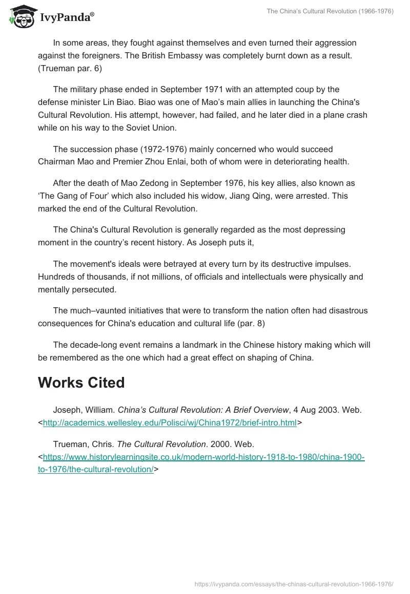 The China’s Cultural Revolution (1966-1976). Page 2