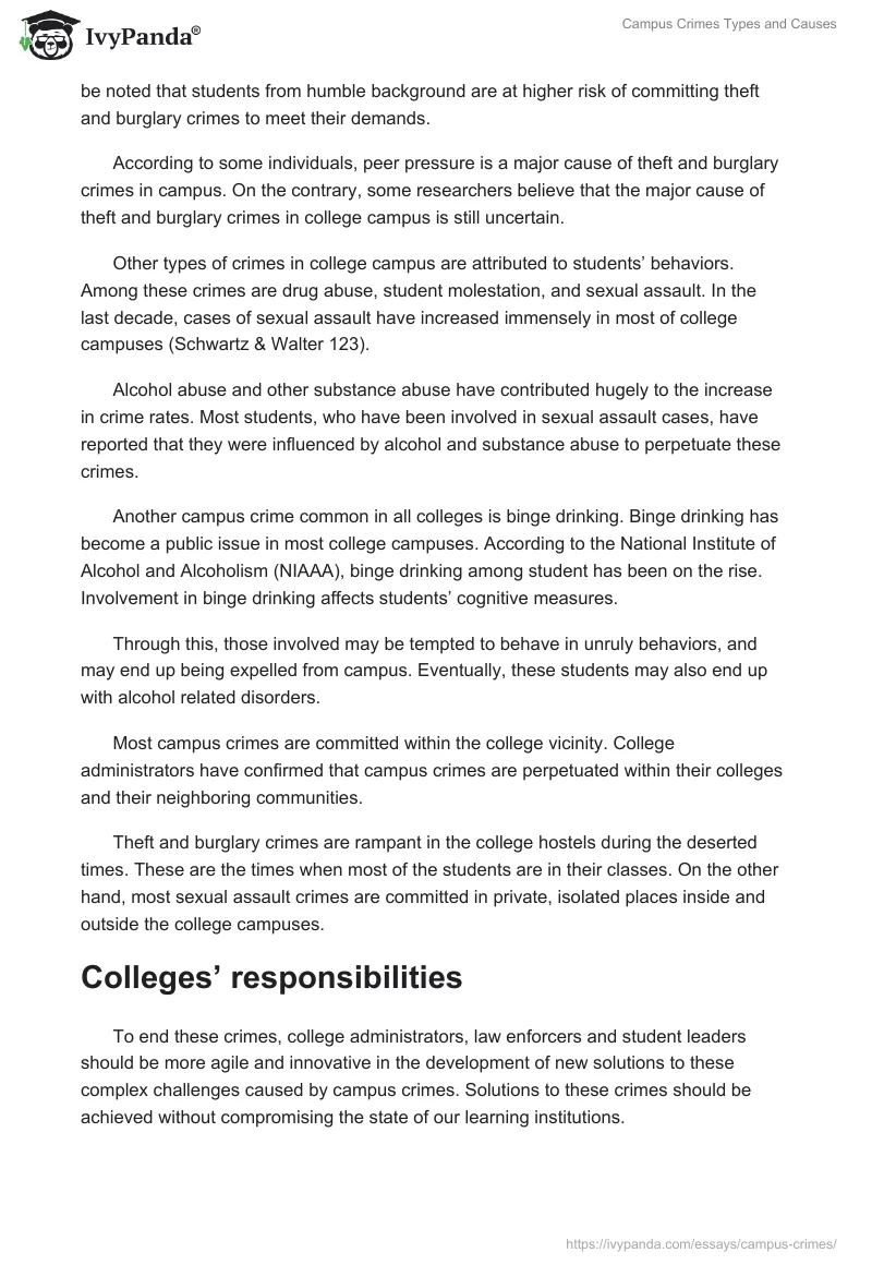Campus Crimes Types and Causes. Page 3