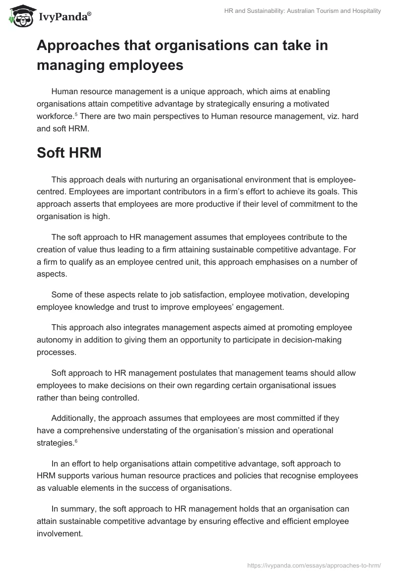 HR and Sustainability: Australian Tourism and Hospitality. Page 3
