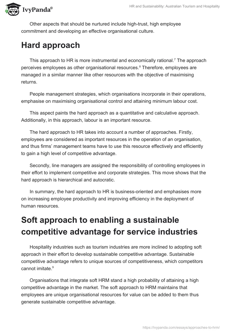 HR and Sustainability: Australian Tourism and Hospitality. Page 4