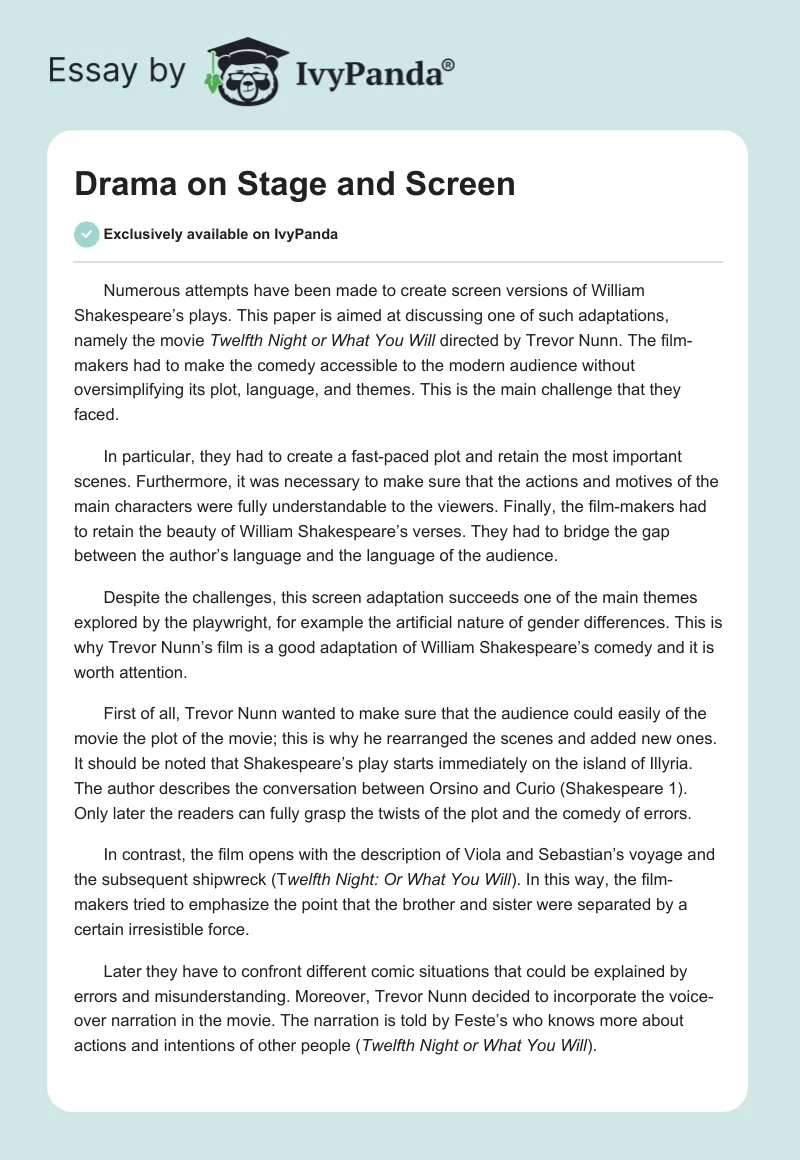 Drama on Stage and Screen. Page 1