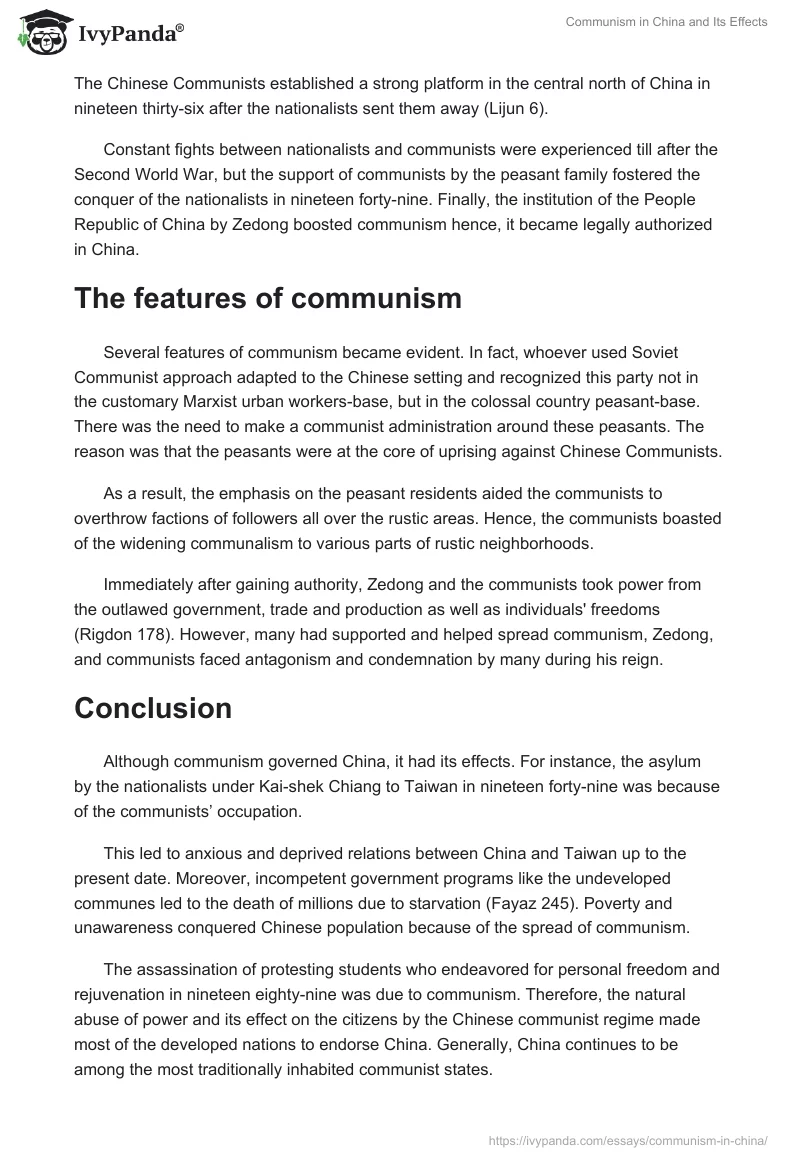 Communism in China and Its Effects. Page 2