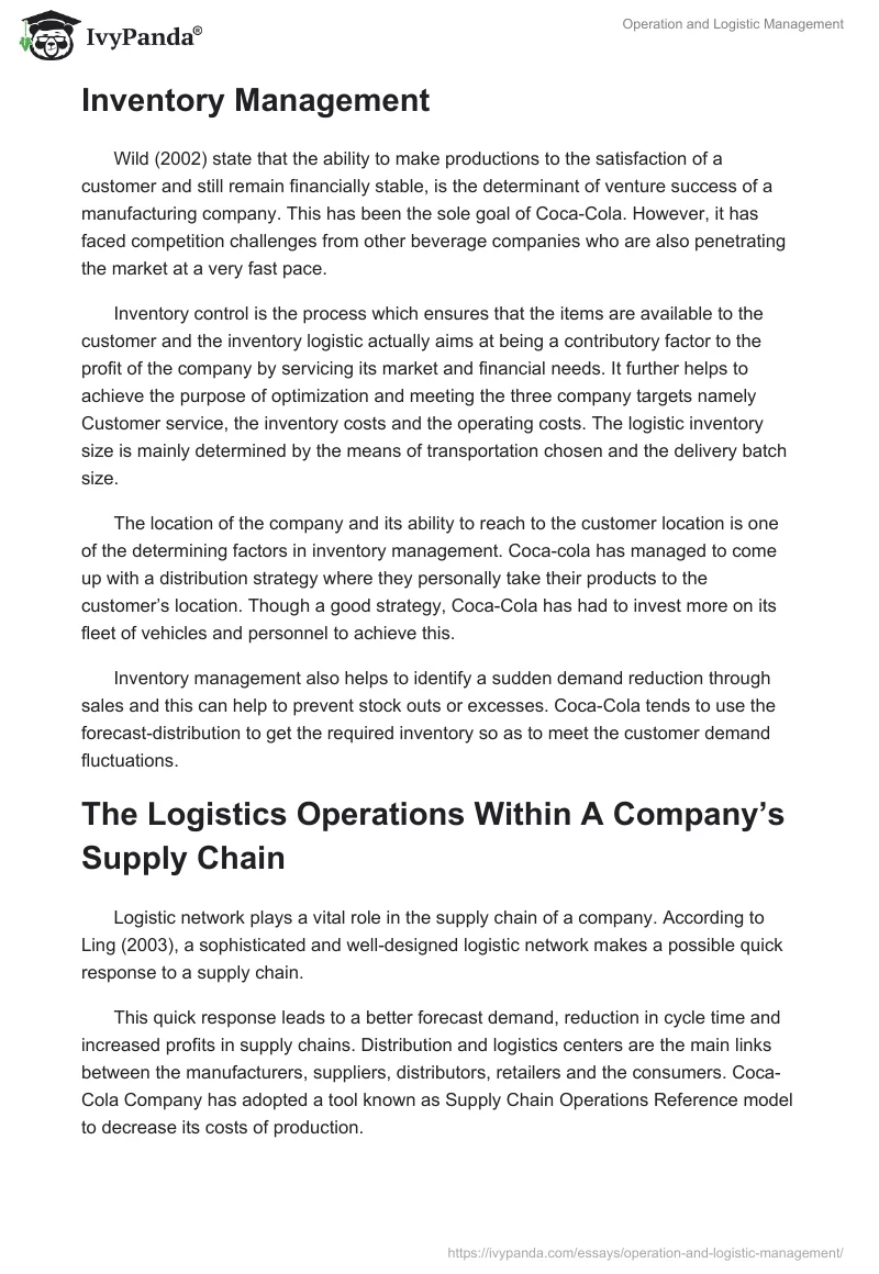 Operation and Logistic Management. Page 3