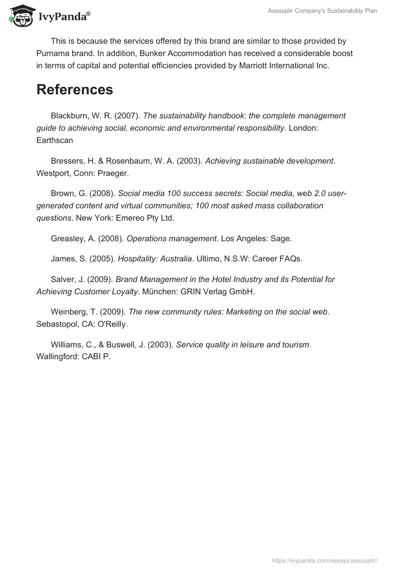 Assouplir Company's Sustainability Plan. Page 4