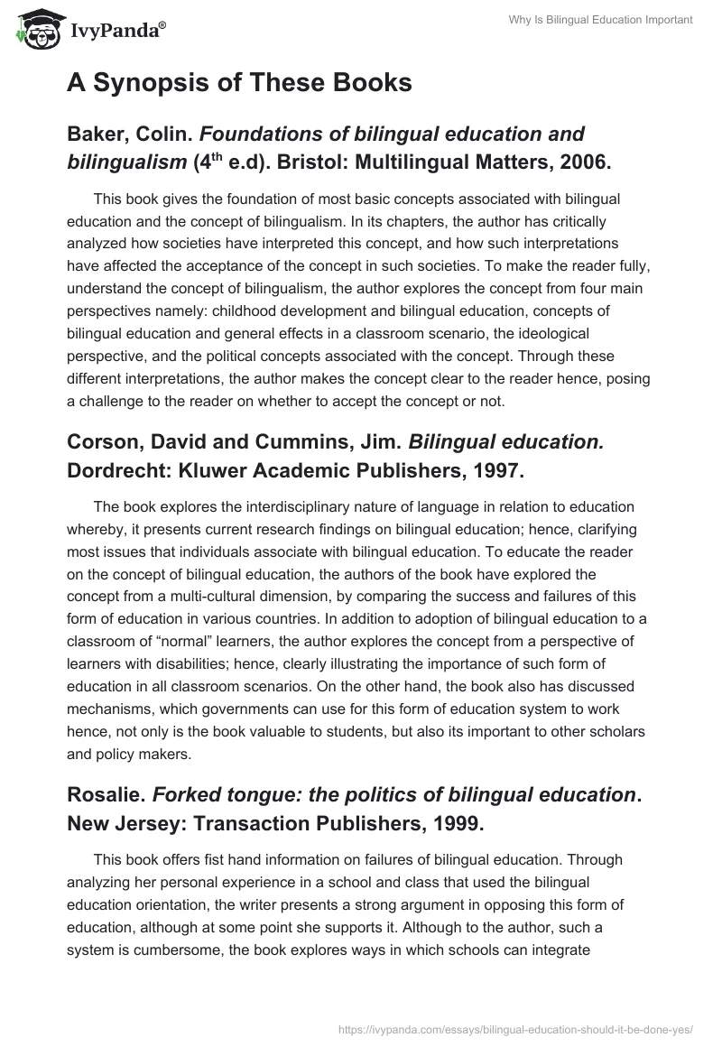 Why Is Bilingual Education Important. Page 5