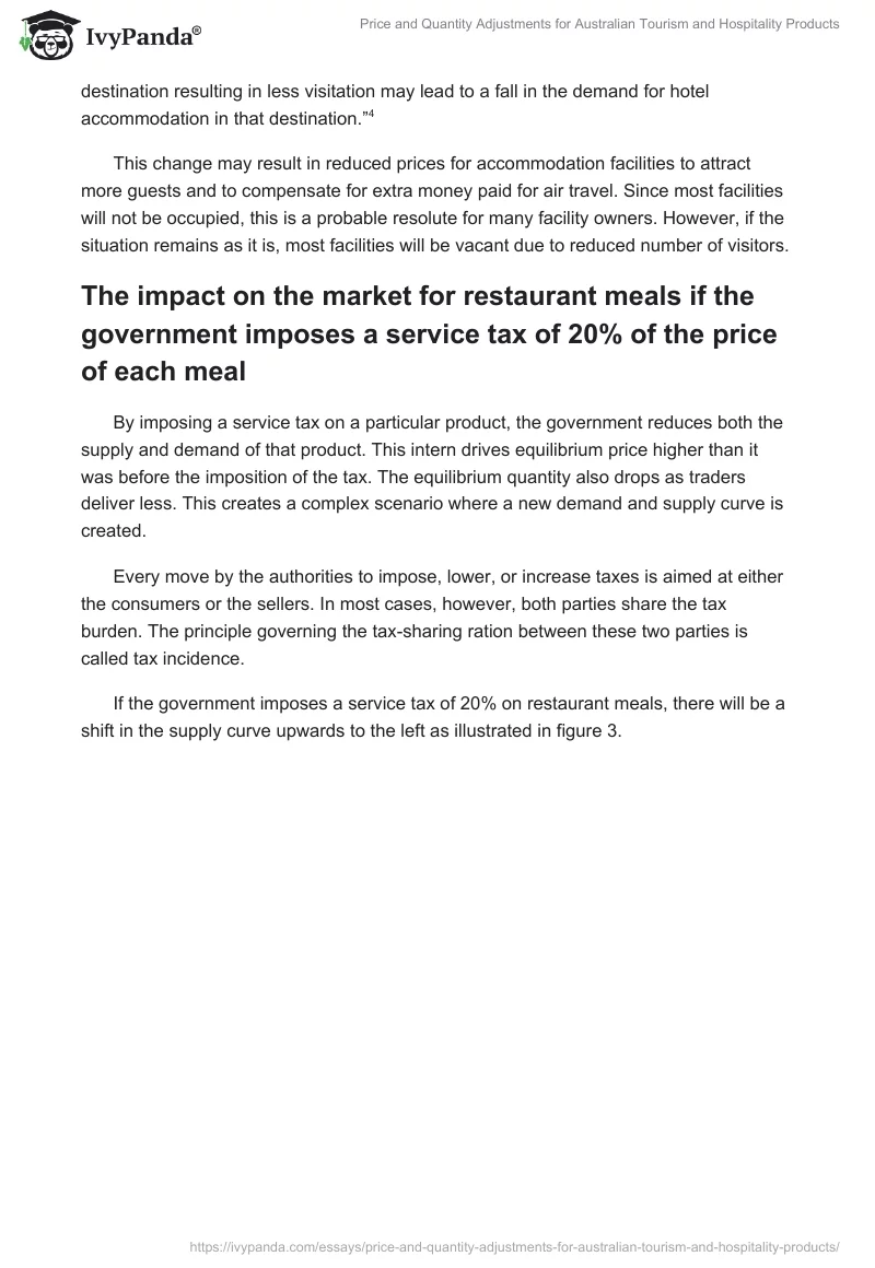 Price and Quantity Adjustments for Australian Tourism and Hospitality Products. Page 4