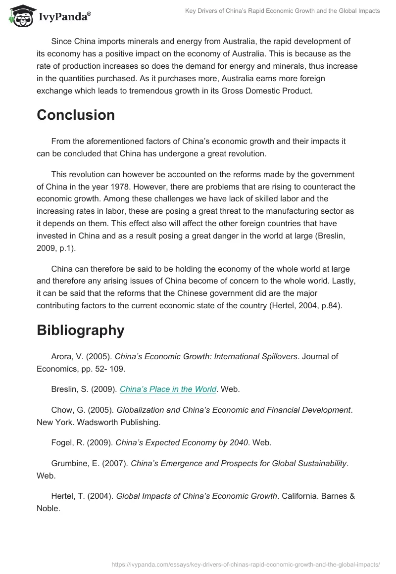 Key Drivers of China’s Rapid Economic Growth and the Global Impacts. Page 5