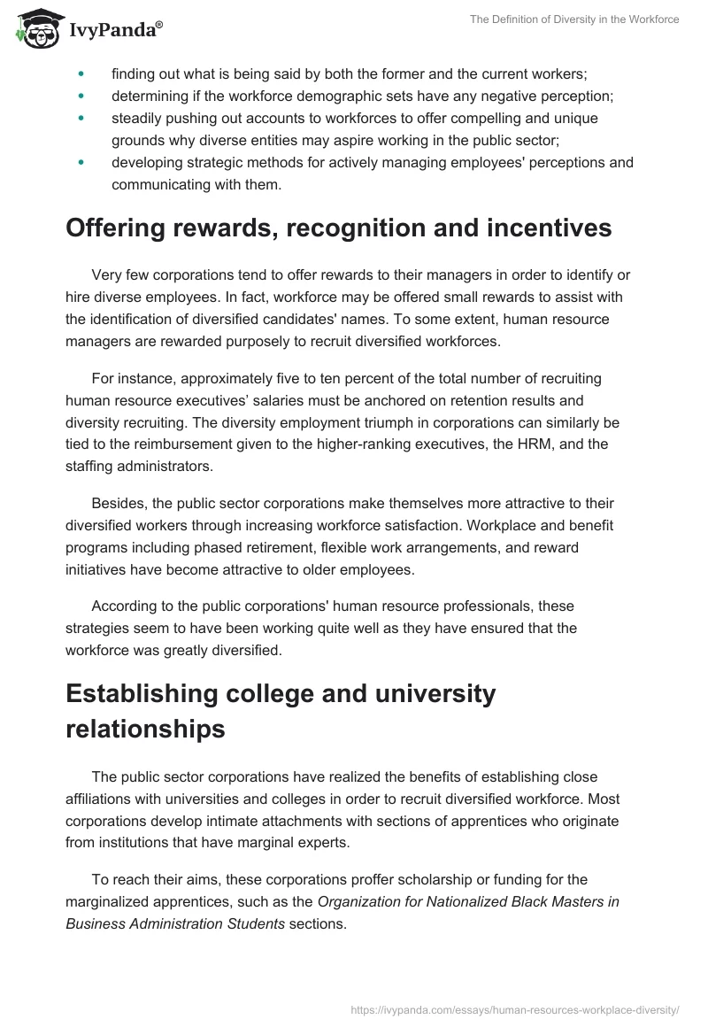 The Definition of Diversity in the Workforce. Page 3