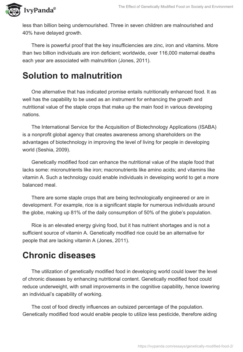 The Effect of Genetically Modified Food on Society and Environment. Page 3
