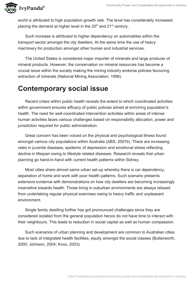 Community Power and Sustainable Development in Sydney. Page 2