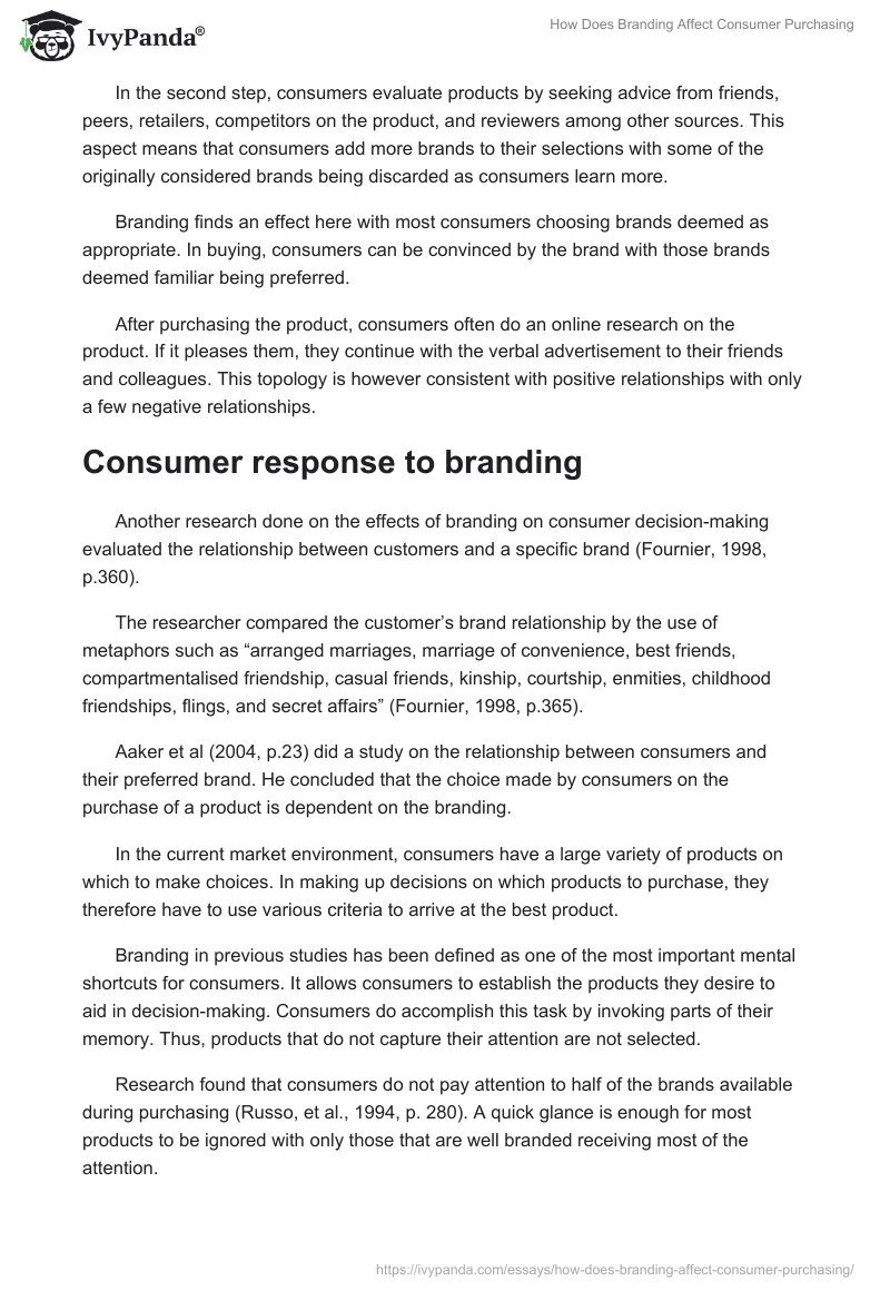 How Does Branding Affect Consumer Purchasing. Page 2